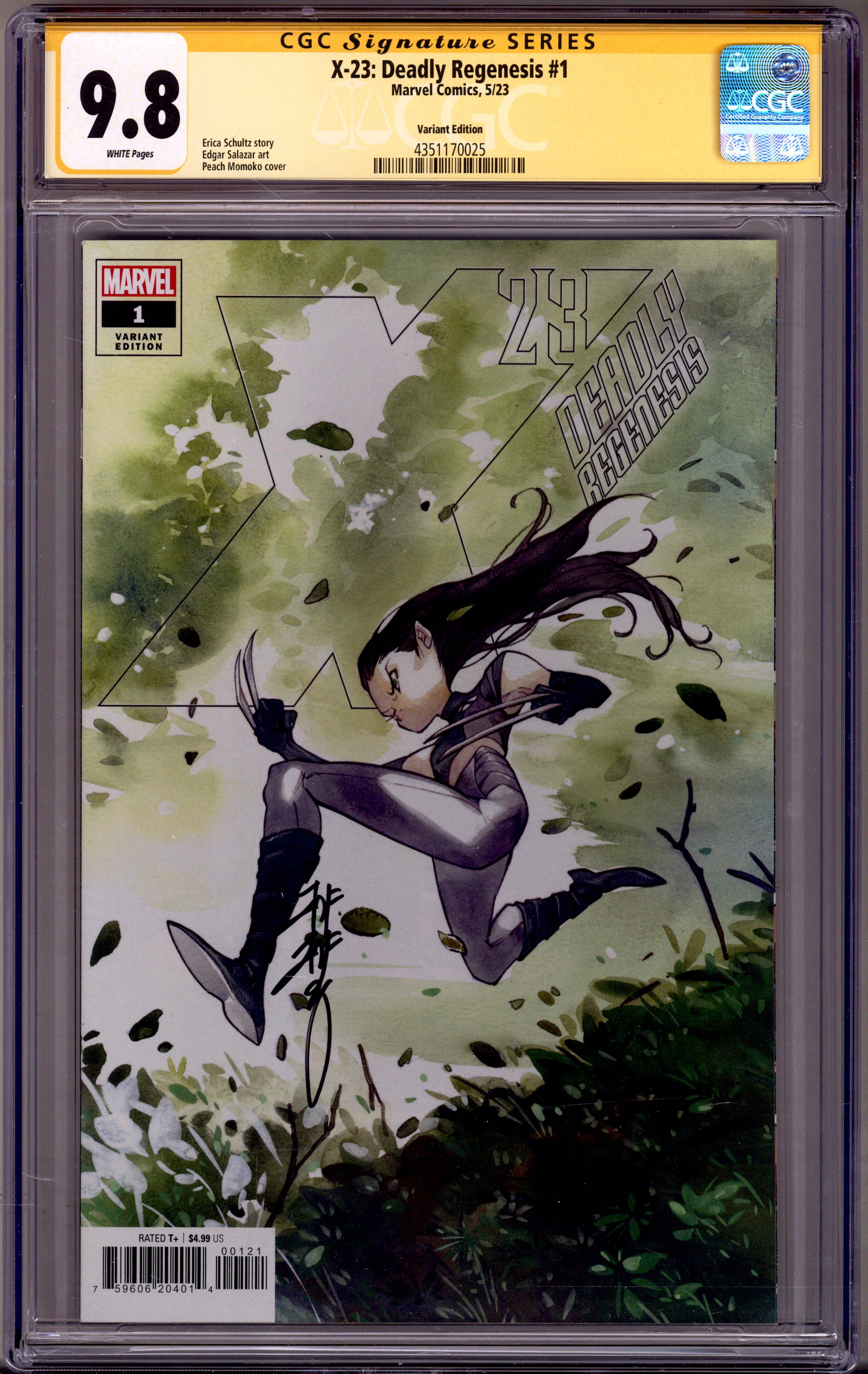 X-23: Deadly Regenesis 1 CGC 9.8 (NM/M) (2023) Momoko Variant Signed x1 Cover Peach Momoko 