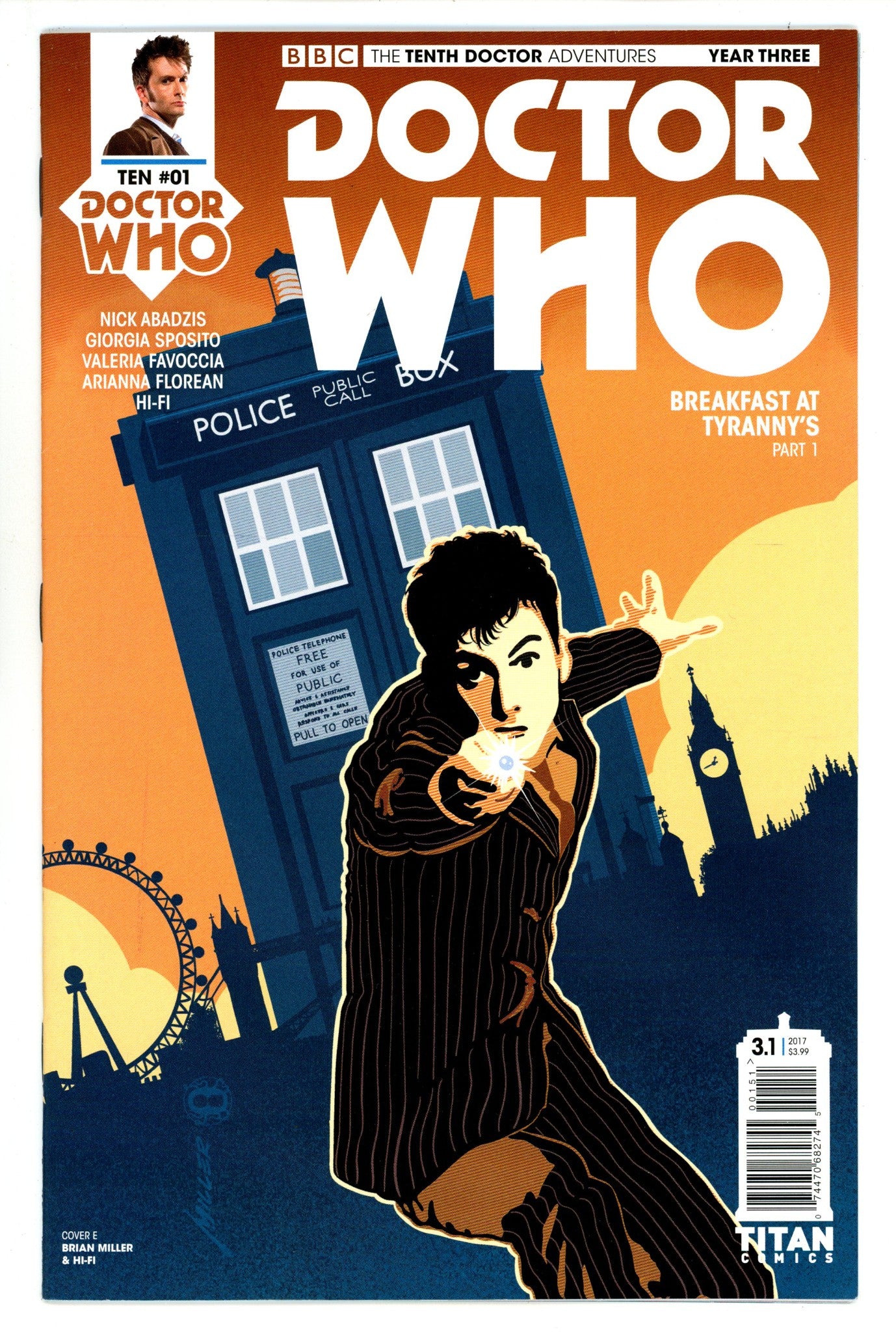 Doctor Who: The Tenth Doctor, Year Three 1 Mid Grade (2017) Miller Variant 