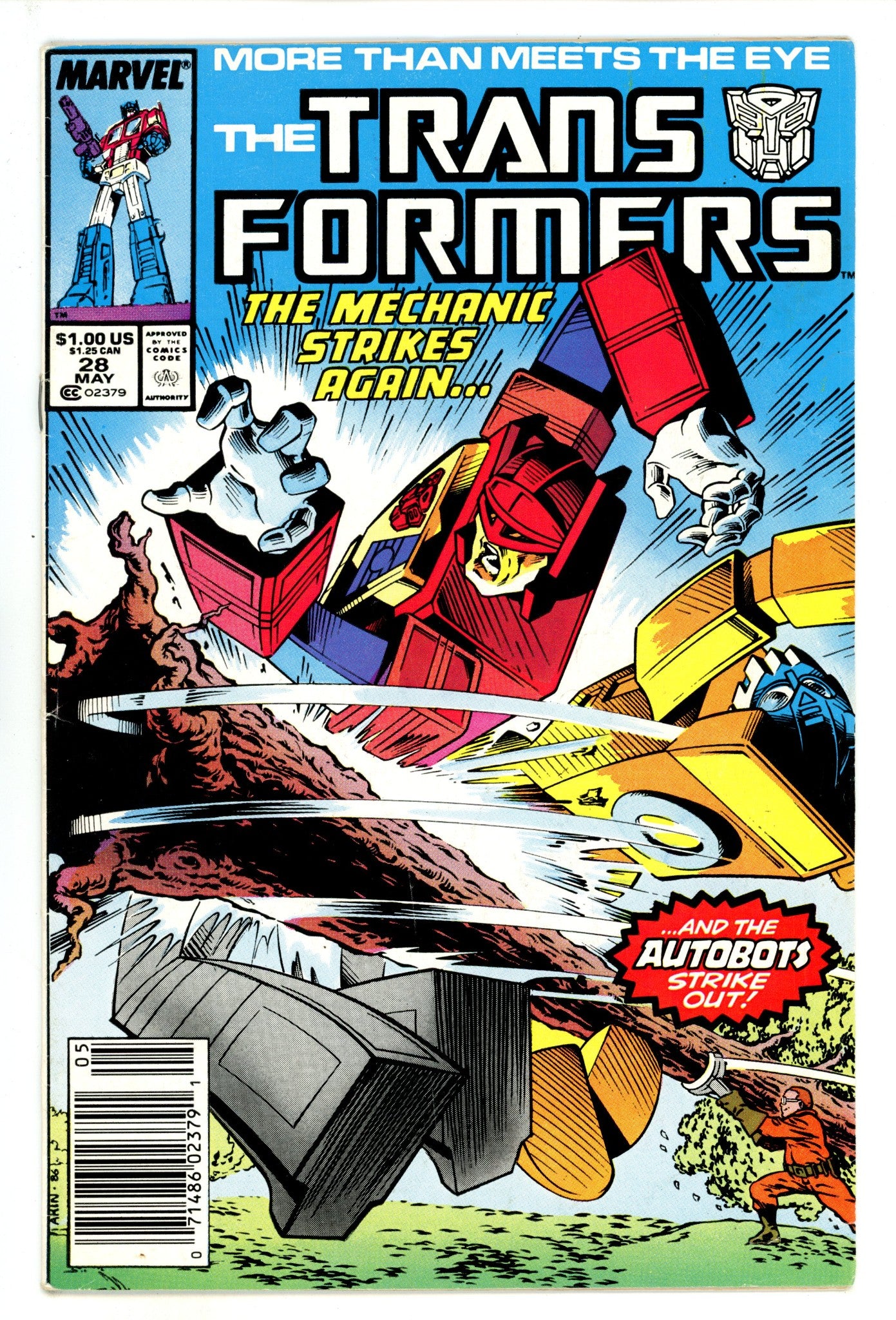 The Transformers 28 Very Low Grade (1987) Newsstand 
