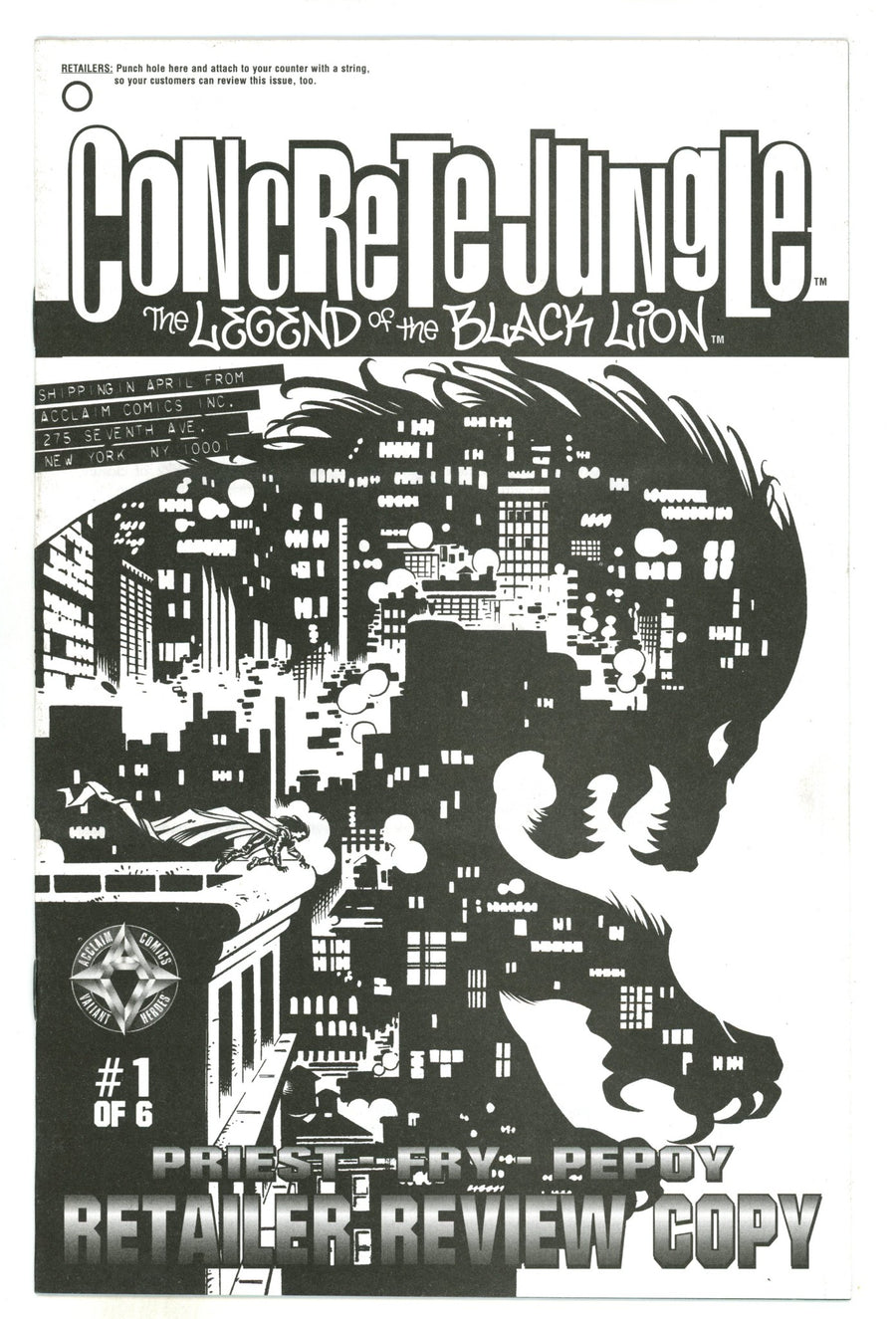Concrete Jungle: The Legend of the Black Lion Retailer Review 1 FN/VF (7.0) (1998) 