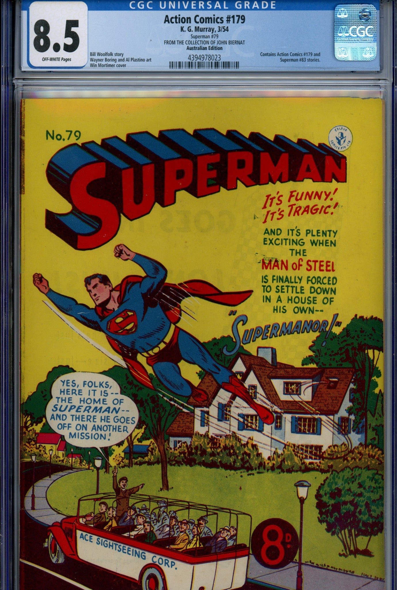Superman 79 CGC 8.5 (VF+) Action Comics #179 (1954) 