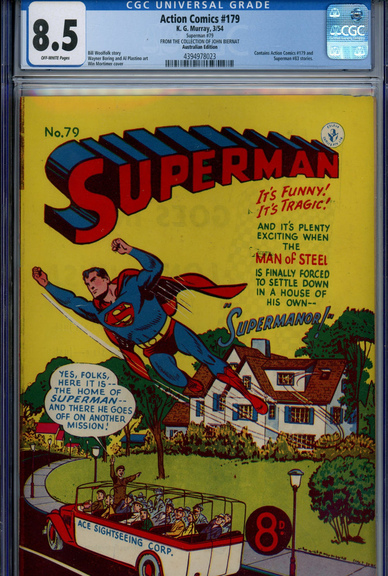 Superman 79 CGC 8.5 (VF+) Action Comics #179 (1954) 