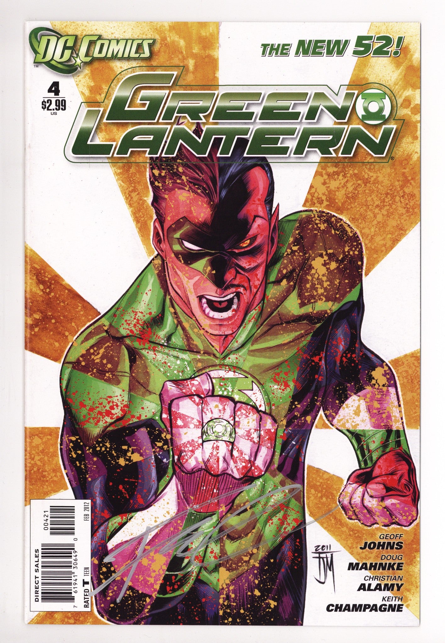 Green Lantern Vol 5 4 High Grade (2012) Manapul Variant Signed x1 Cover Francis Manapul 
