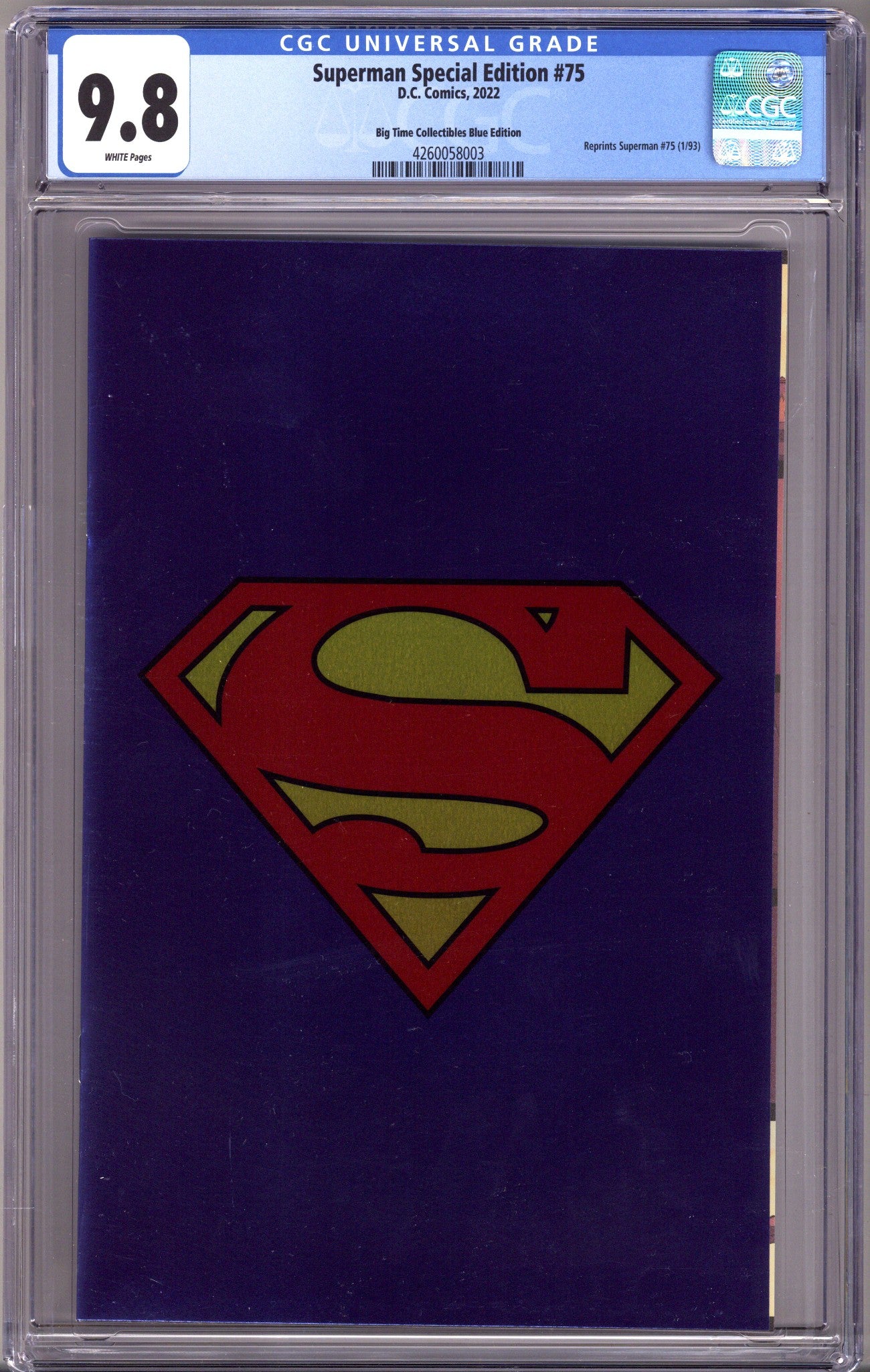 Superman 75 Special Edition [nn] CGC 9.8 (NM/M) (2023) Foil Insignia Exclusive Variant 