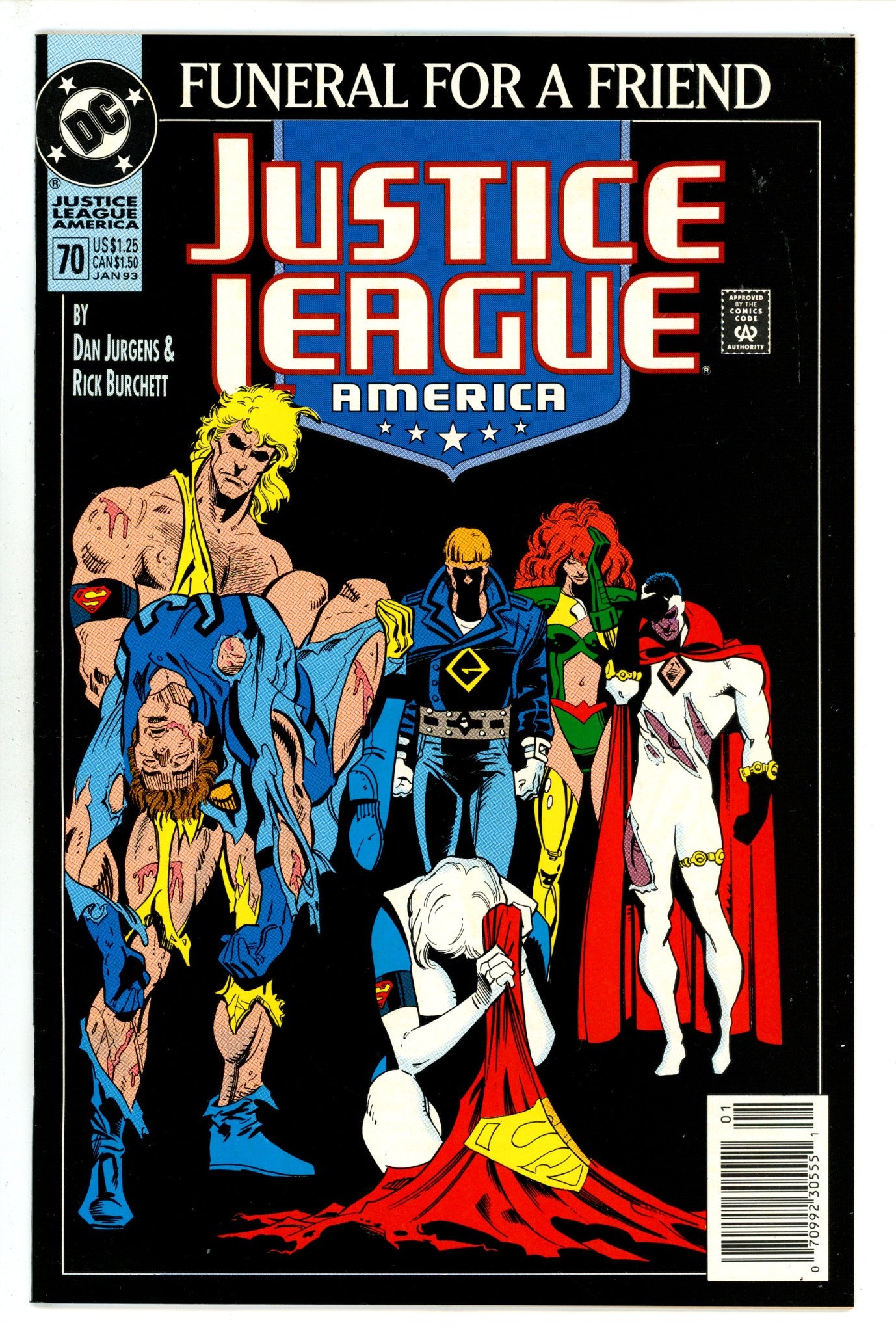 Justice League America 70 Newsstand / No Wrap (1992)