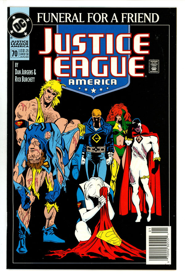 Justice League America 70 Newsstand / No Wrap (1992)