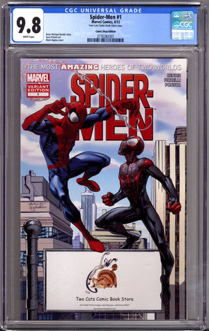 Spider-Men 1 CGC 9.8 (NM/M) (2012) Bagley Two Cats Exclusive Variant