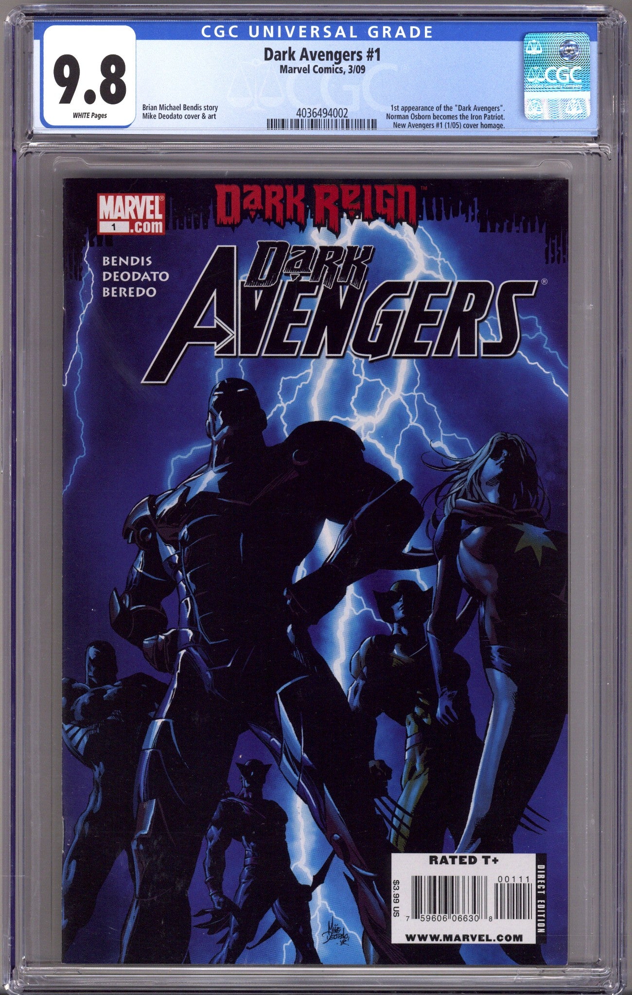 Dark Avengers Vol 1 1 CGC 9.8 (NM/M) (2009) 