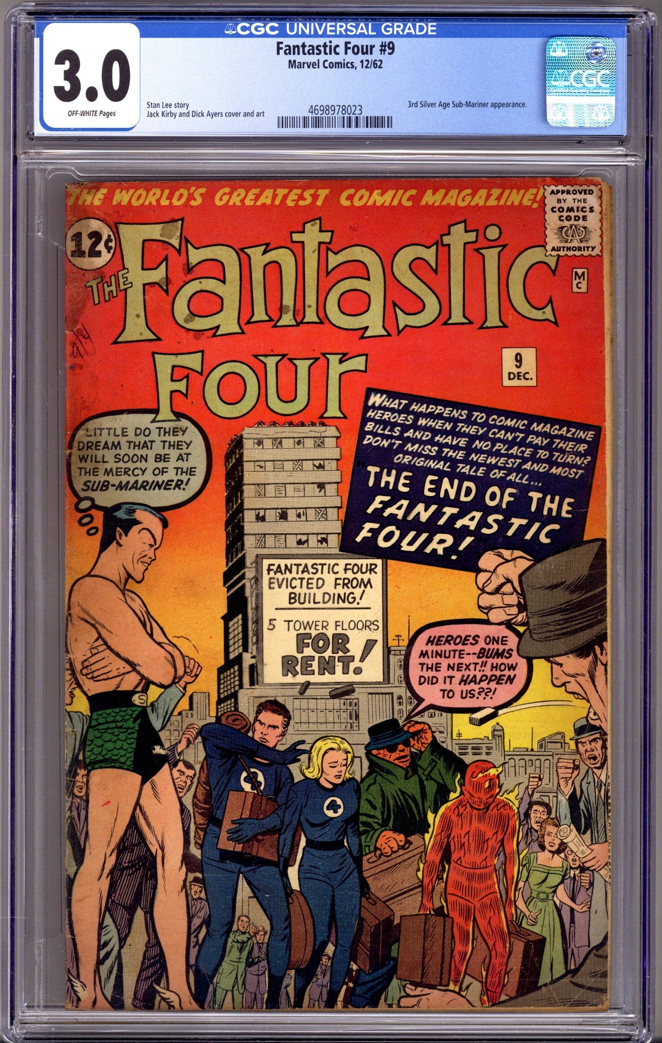 Fantastic Four Vol 1 9 CGC 3.0 (GD/VG) (1962) 