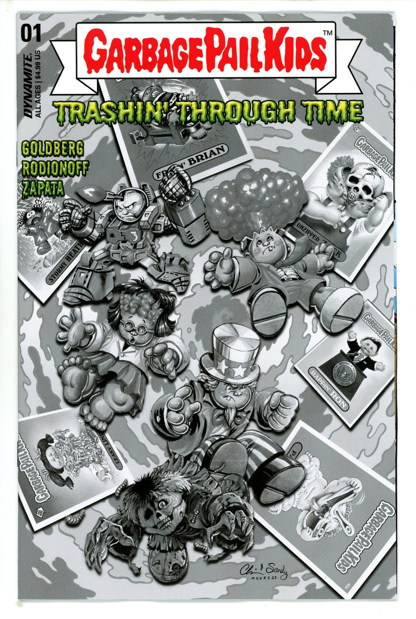 Garbage Pail Kids Through Time 1 Meeks B&W Incentive Variant (2023)