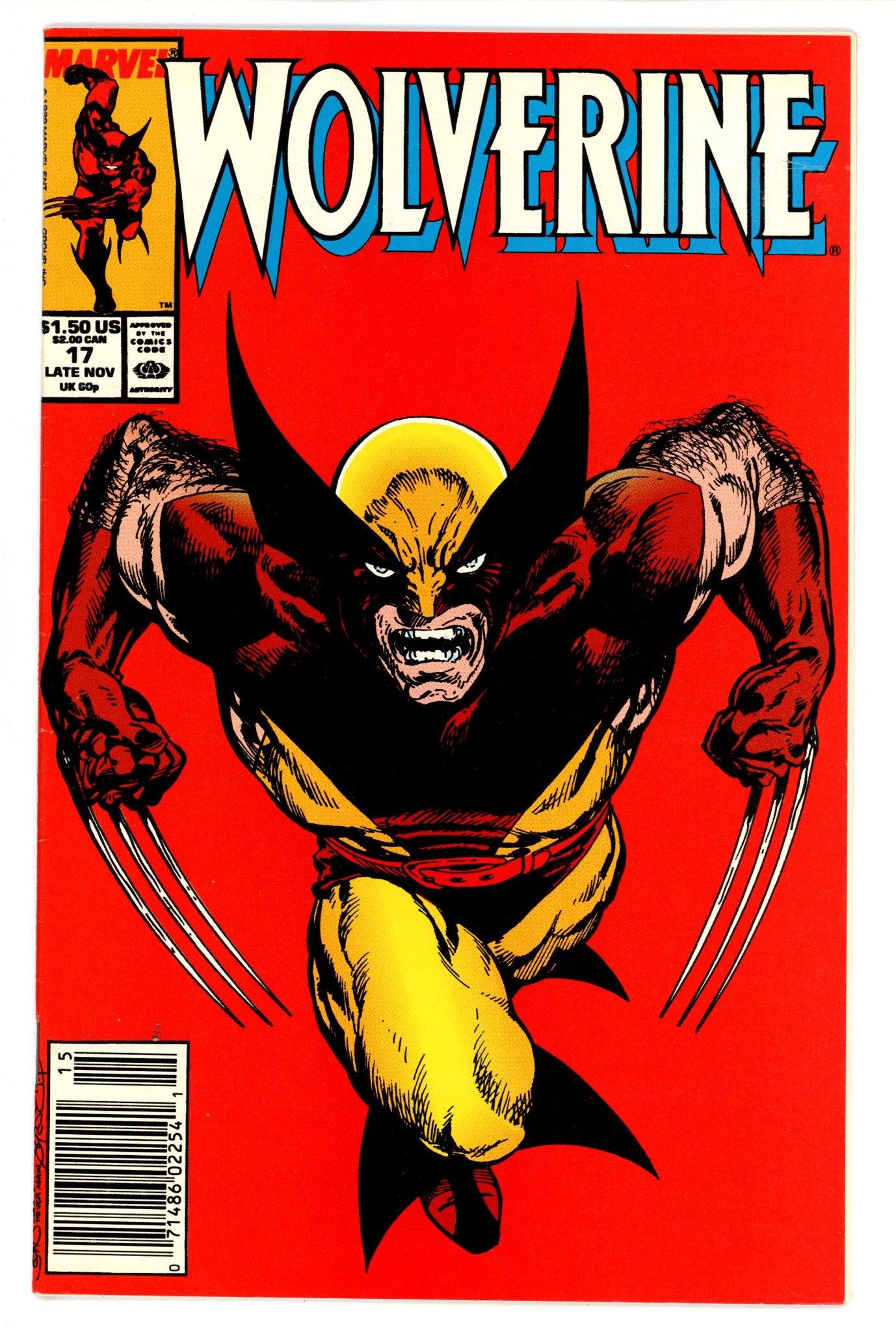 Wolverine Vol 2 17 VF (8.0) (1989) Newsstand 