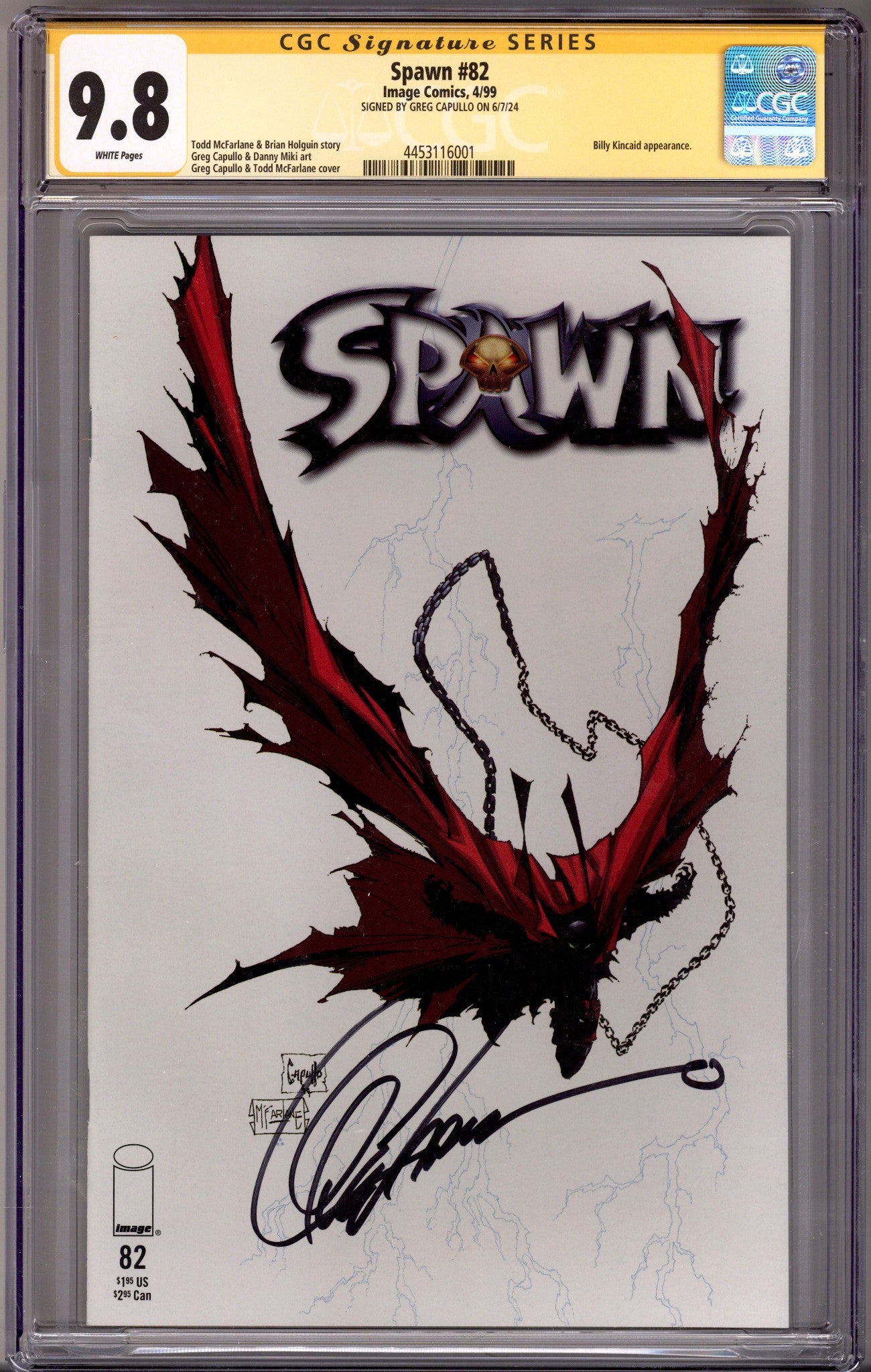 Spawn 82 CGC 9.8 (NM/M) (1999) Signed x1 Cover Greg Capullo