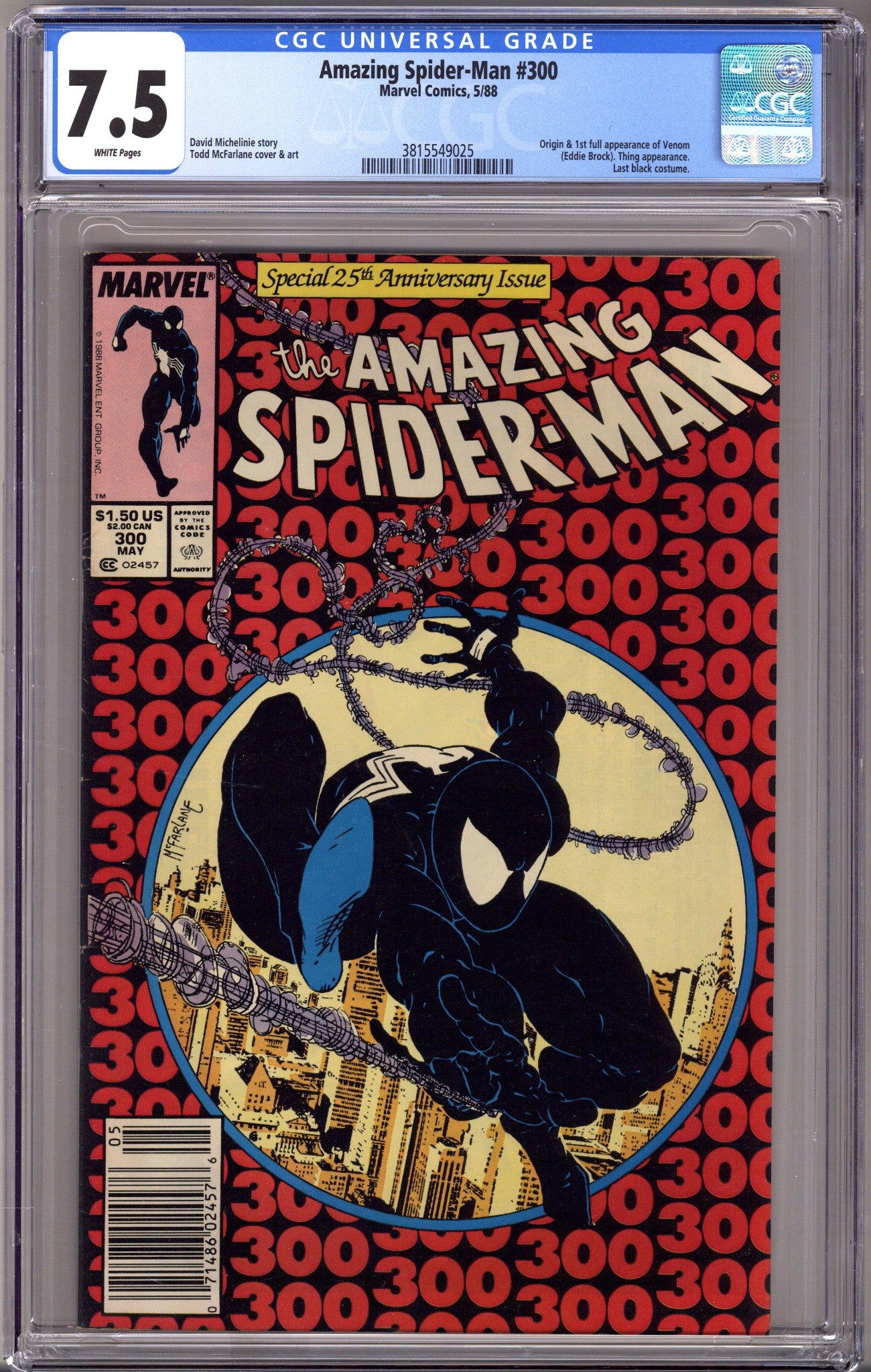 The Amazing Spider-Man Vol 1 300 CGC 7.5 (VF-) (1988) Newsstand 