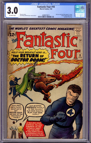 Fantastic Four Vol 1 10 CGC 3.0 (GD/VG) (1963)