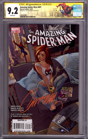 The Amazing Spider-Man Vol 2 601 CGC 9.2 (NM-) (2009) Signed x1 Cover J. Scott Campbell