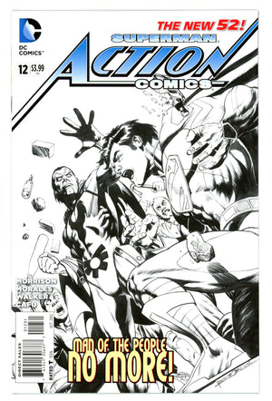 Action Comics Vol 2 12 VF+ (8.5) (2012) Morales B&W Sketch Incentive Variant