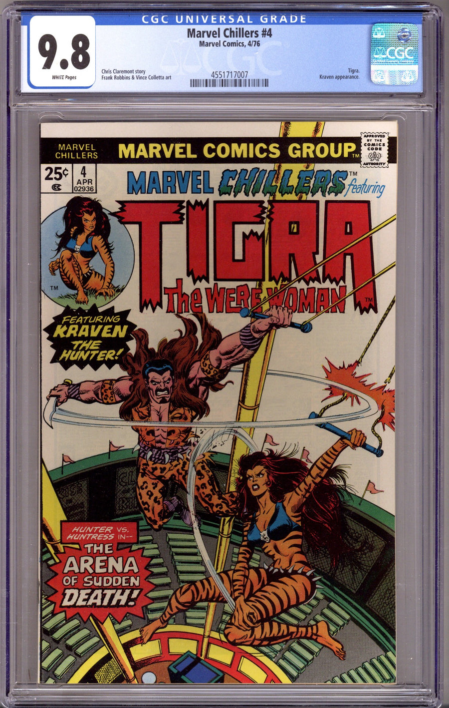 Marvel Chillers 4 CGC 9.8 (NM/M) (1976)