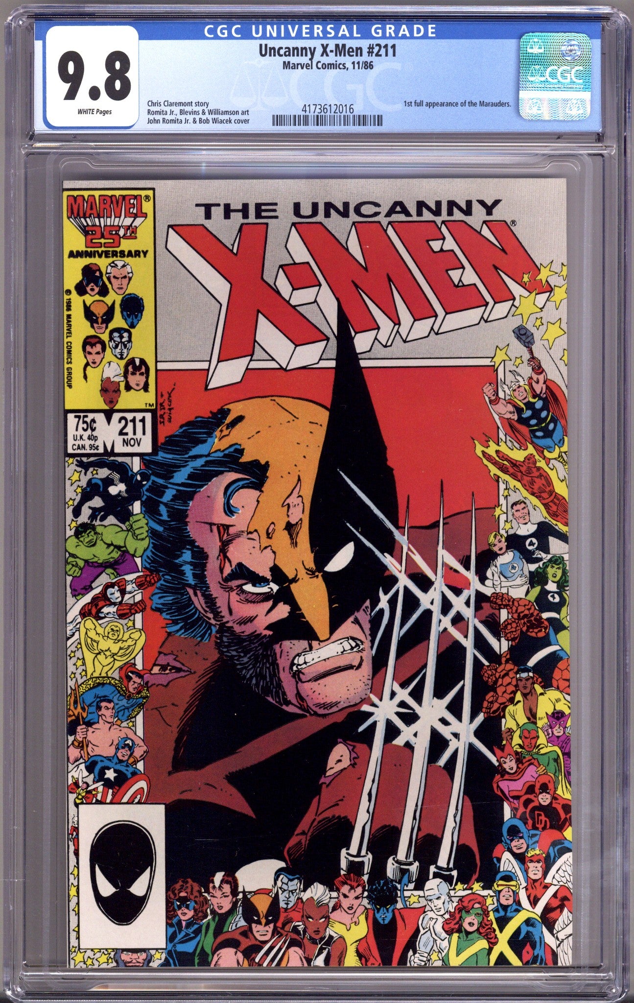 The Uncanny X-Men Vol 1 211 CGC 9.8 (NM/M) (1986) 