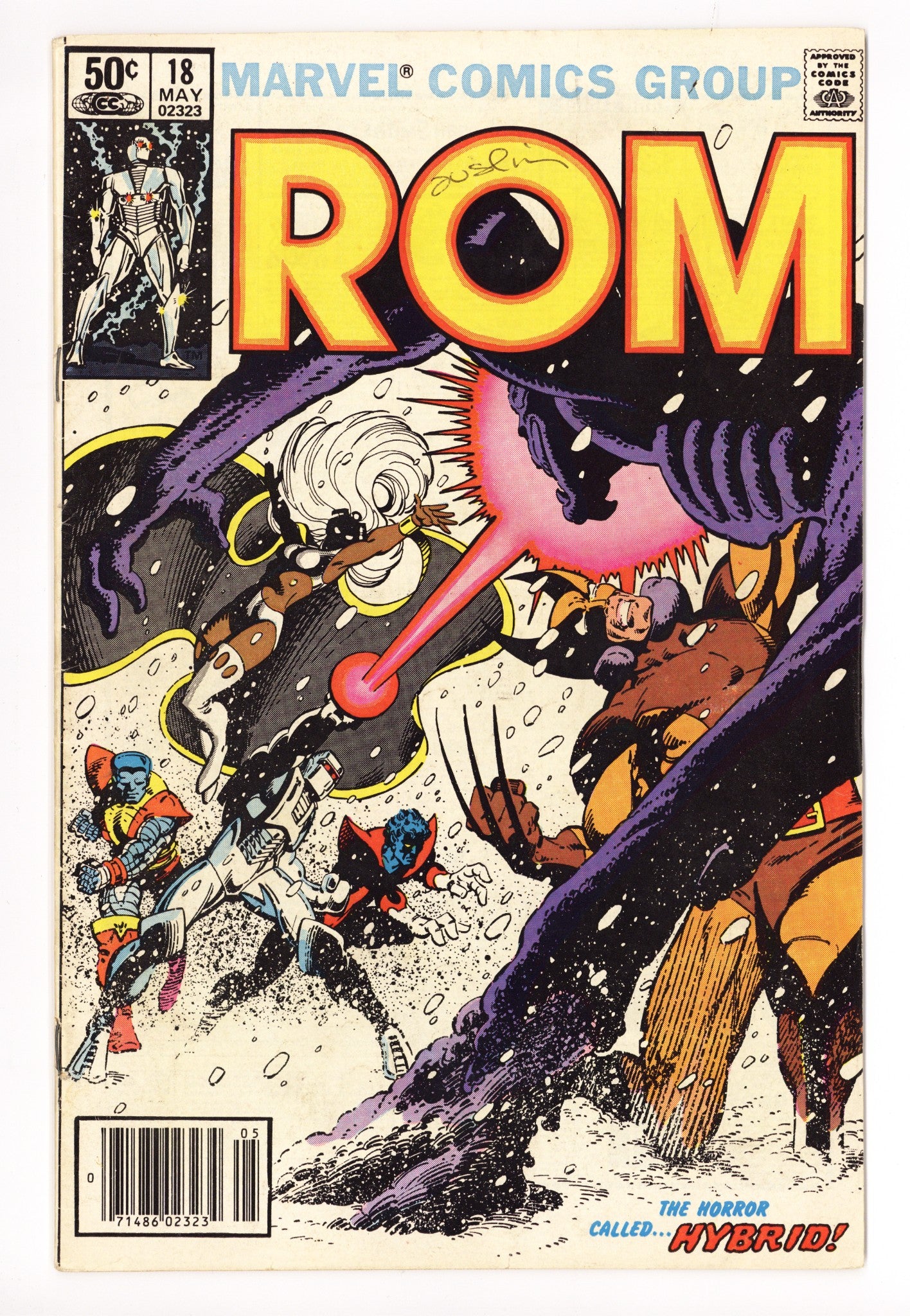 Rom Vol 1 18 Low Grade (1981) Newsstand Signed x1 Cover Terry Austin 
