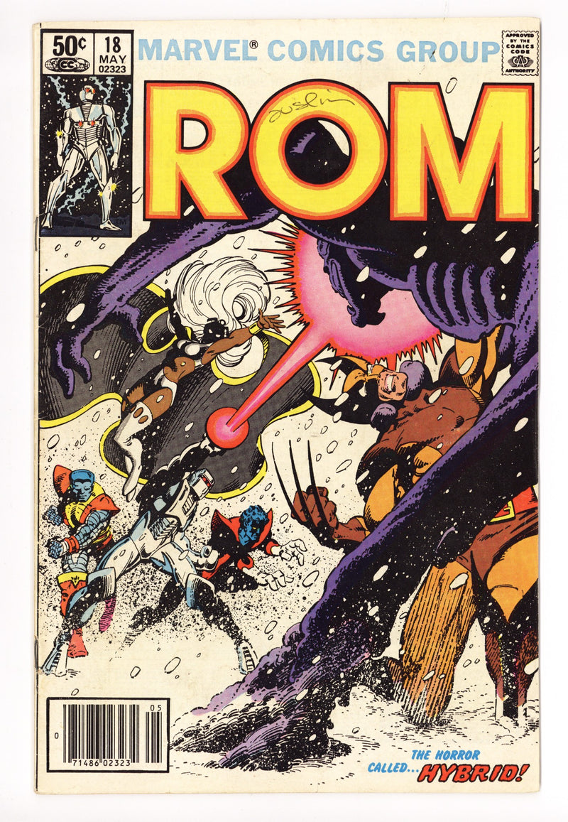 Rom Vol 1 18 Low Grade (1981) Newsstand Signed x1 Cover Terry Austin 