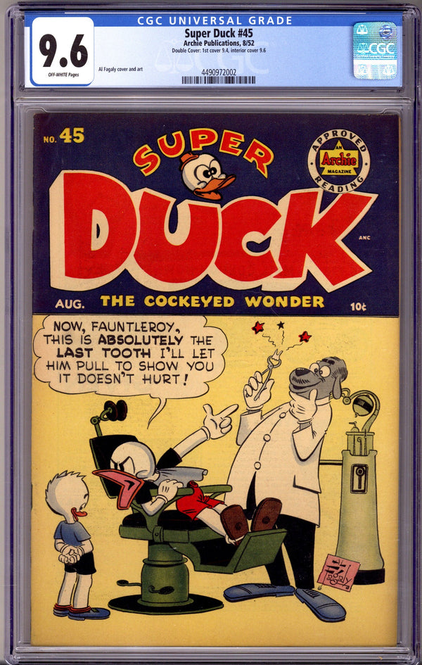 Super Duck Comics 45 CGC 9.6 (NM+) Double Cover (1952)