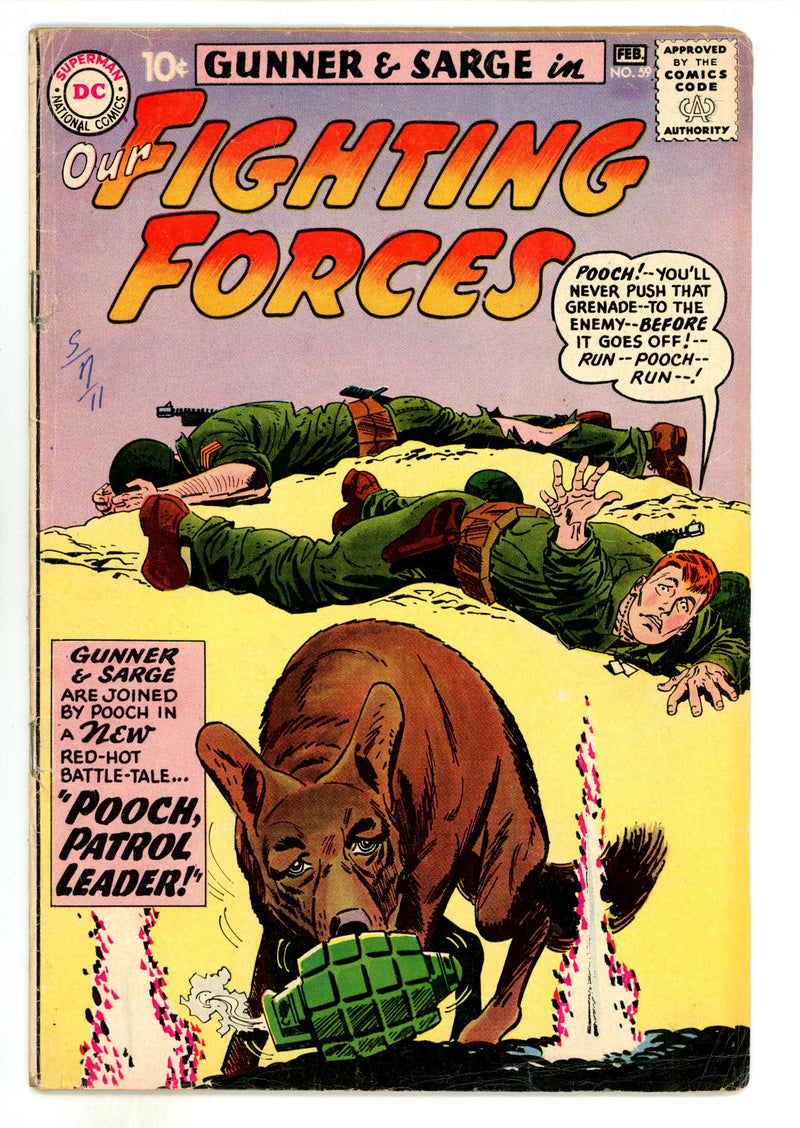 Our Fighting Forces 59 GD/VG (3.0) Interior Cover Tape (1961) 