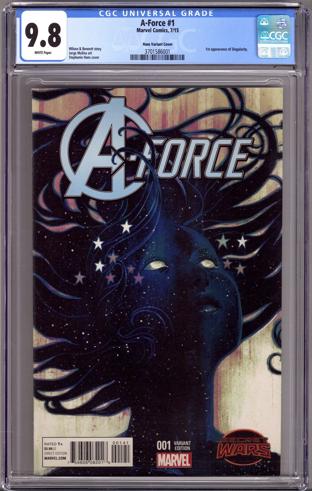 A-Force Vol 1 1 CGC 9.8 (NM/M) (2015) Hans Incentive Variant 