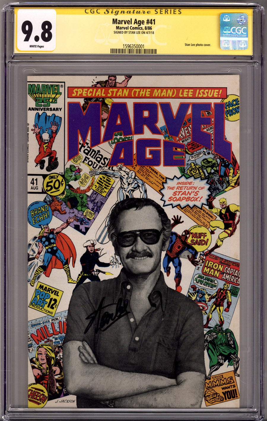 Marvel Age 41 CGC 9.8 (NM/M) (1986) Signed x1 Cover Stan Lee 