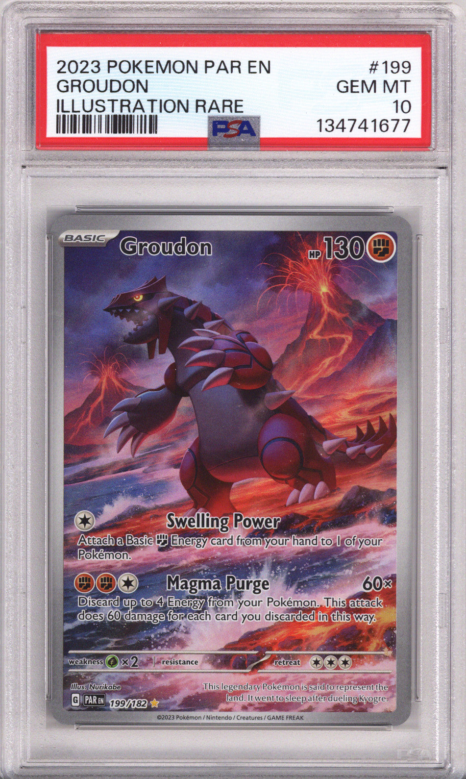 Pokemon Paradox Rift Groudon Illustration Rare PSA Gem Mint 10 (2023)