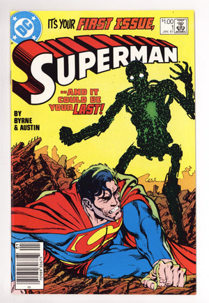 Superman Vol 2 1 NM- (9.2) (1987) Canadian Price Variant
