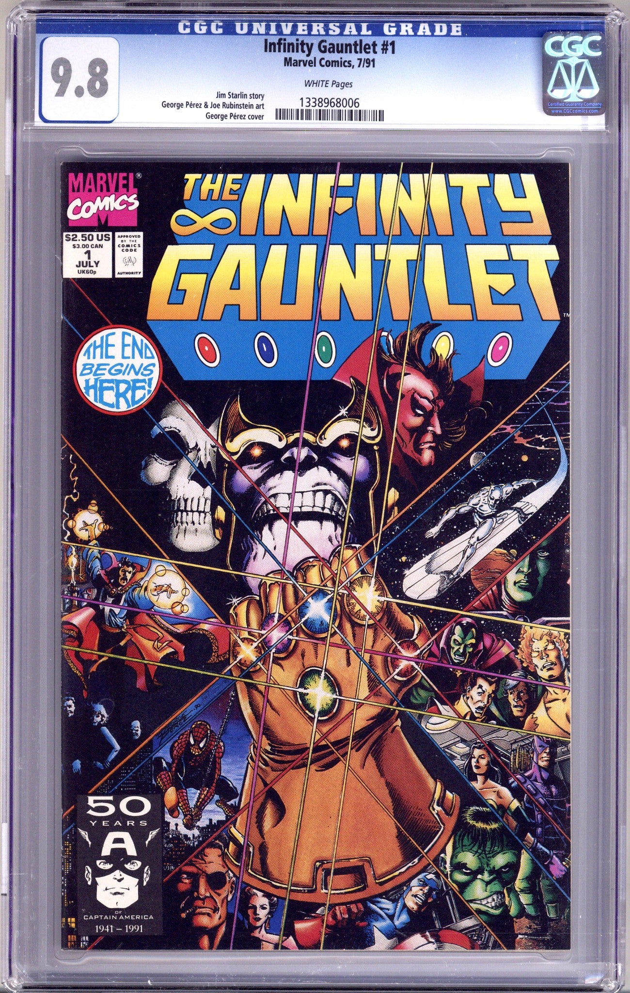 The Infinity Gauntlet Vol 1 1 CGC 9.8 (NM/M) (1991) 