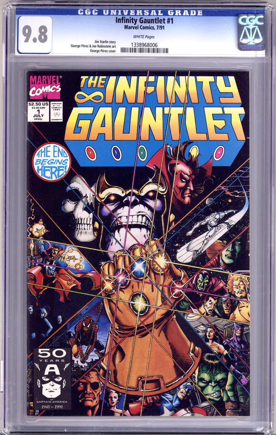 The Infinity Gauntlet Vol 1 1 CGC 9.8 (NM/M) (1991) 