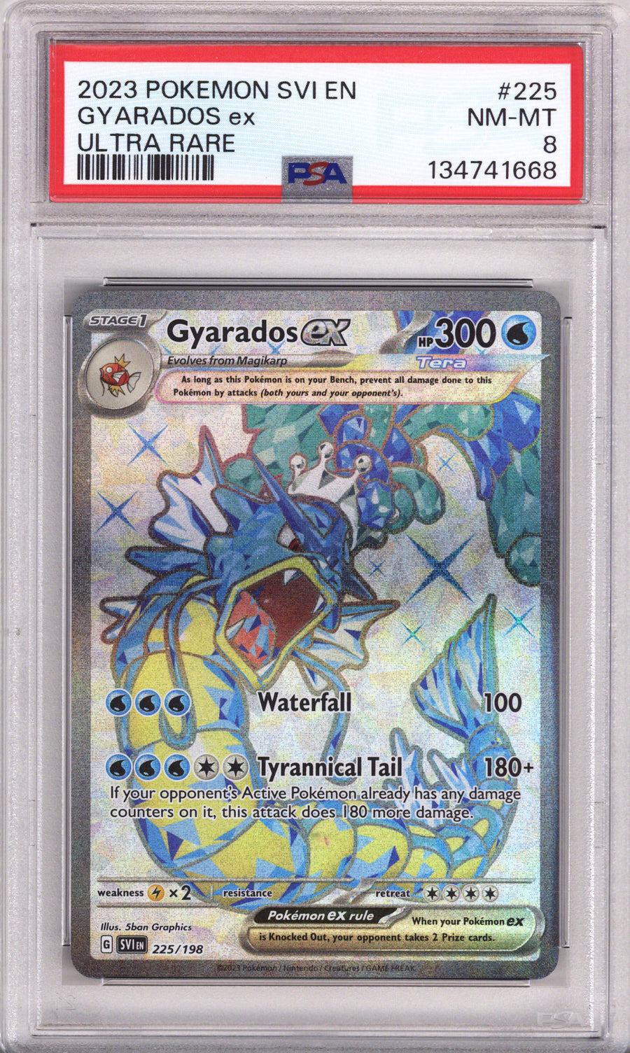 Pokemon Scarlet & Violet Gyarados Ex Ultra Rare PSA Near Mint-Mint 8 (2023)