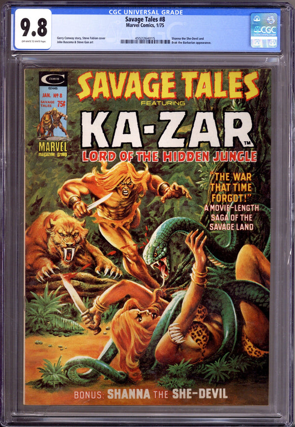 Savage Tales Vol 1 8 CGC 9.8 (NM/M) (1975)