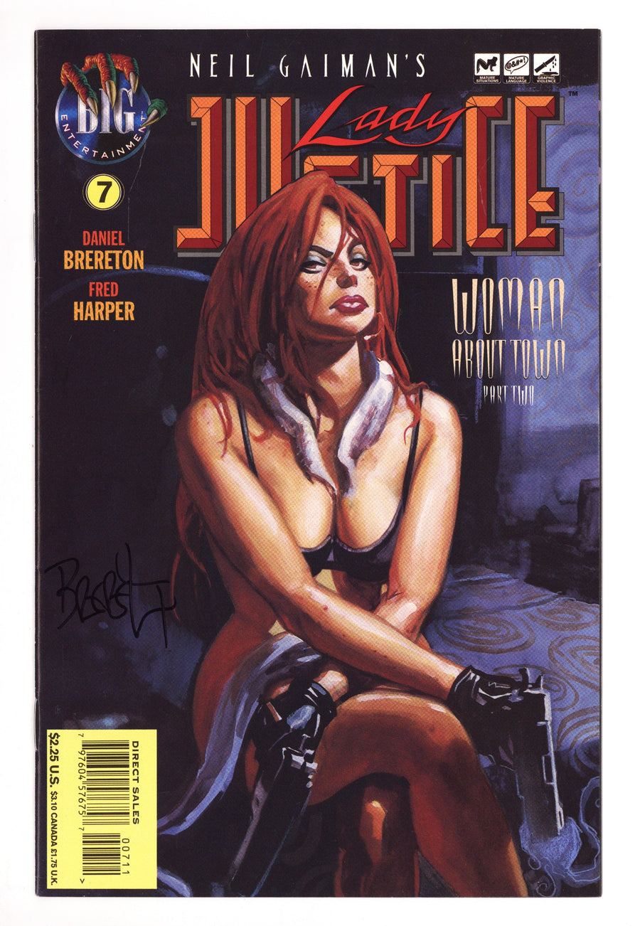 Neil Gaiman's Lady Justice   7  VF (8.0)   (1996)        Signed x1 Cover Dan Brereton 
