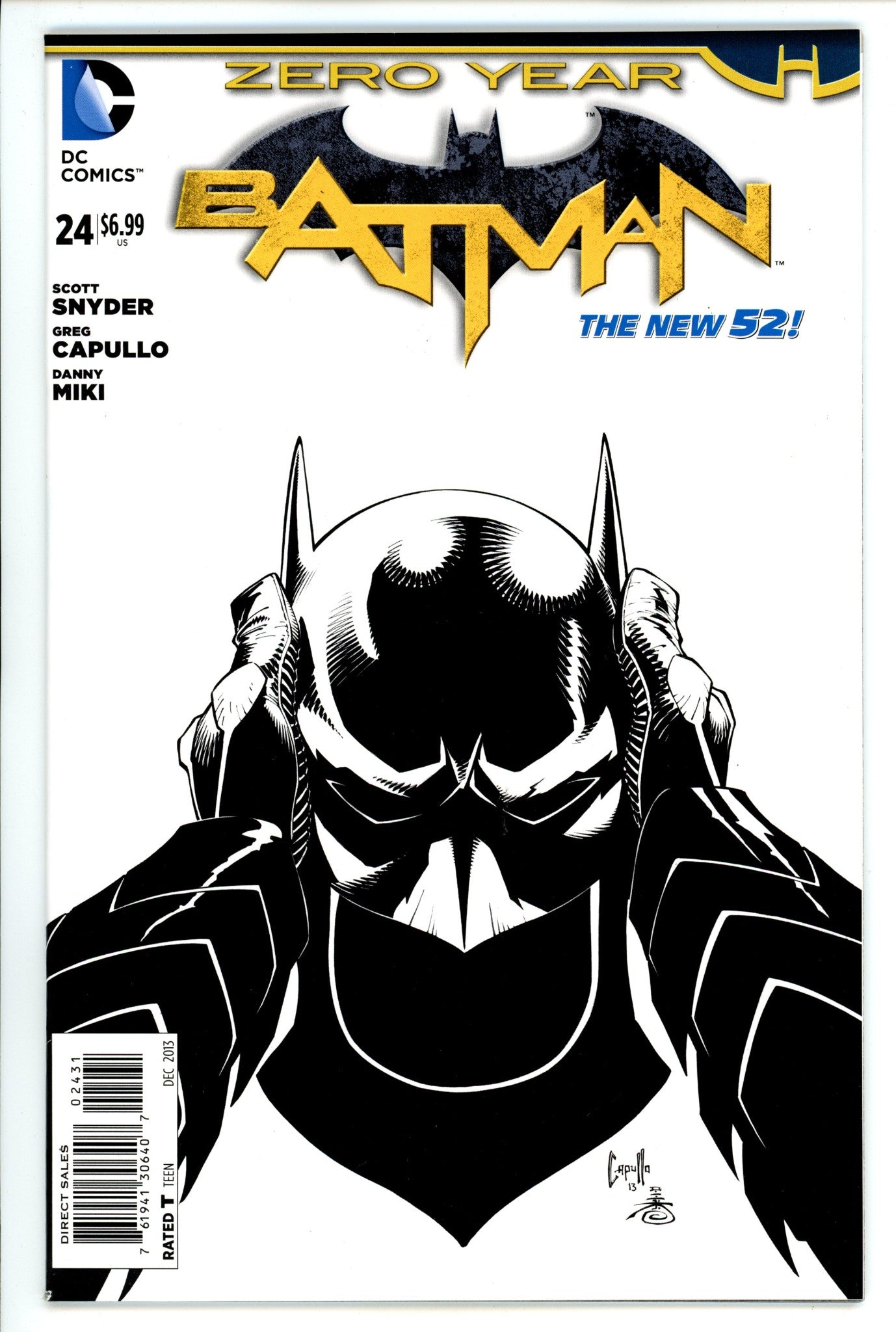 Batman Vol 2 24 NM- (9.2) (2013) Capullo B&W Incentive Variant 