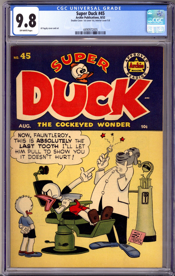 Super Duck Comics 45 CGC 9.8 (NM/M) Double Cover (1952)