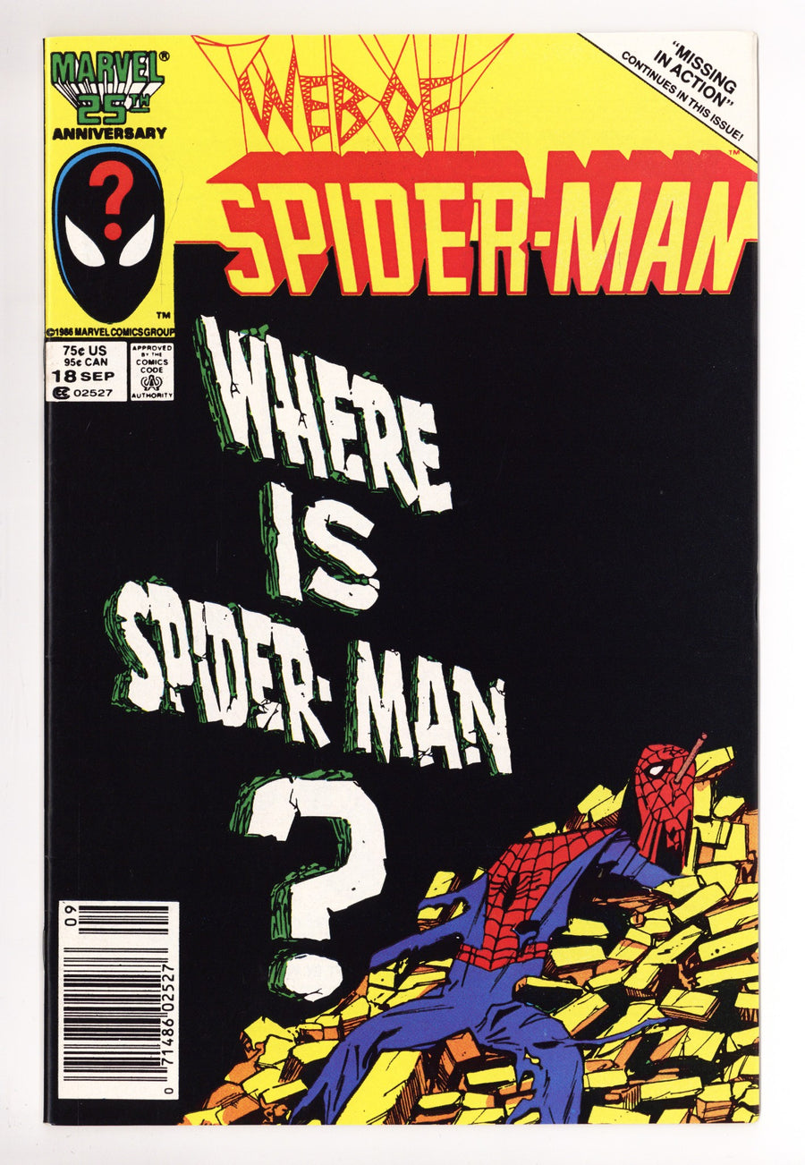 Web of Spider-Man Vol 1 18 NM- (9.2) (1986) Newsstand 