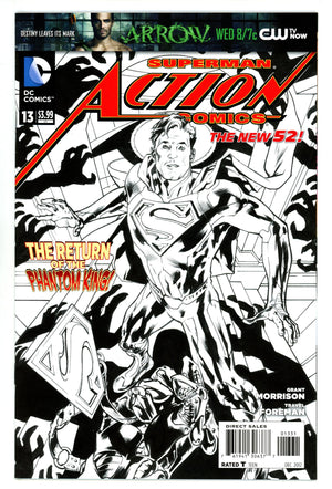 Action Comics Vol 2 13 NM- (9.2) (2012) Hitch B&W Sketch Incentive Variant