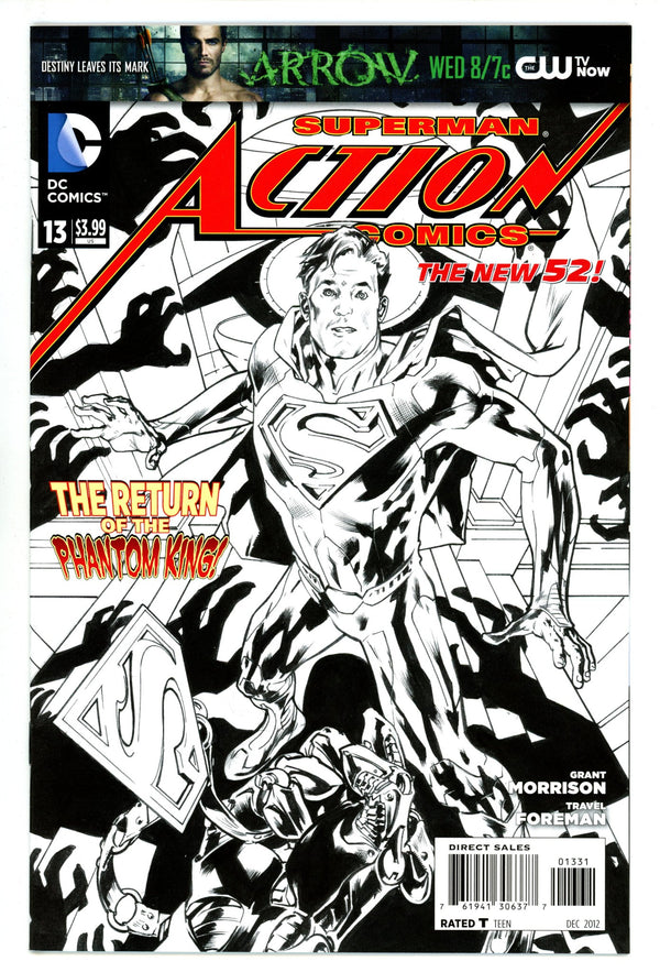 Action Comics Vol 2 13 NM- (9.2) (2012) Hitch B&W Sketch Incentive Variant