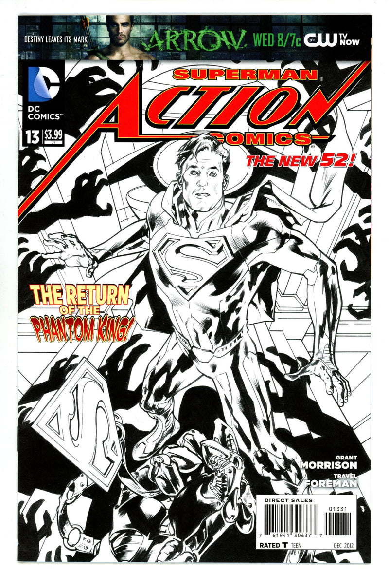 Action Comics Vol 2 13 NM- (9.2) (2012) Hitch B&W Sketch Incentive Variant 