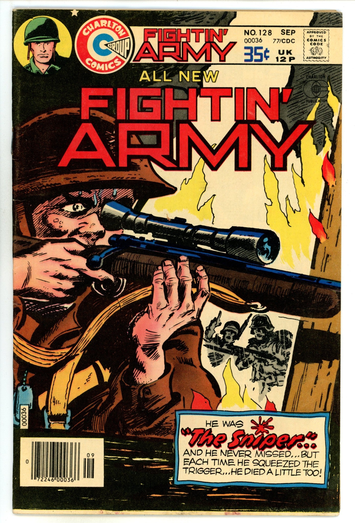 Fightin' Army 128 FN- (5.5) (1977) 