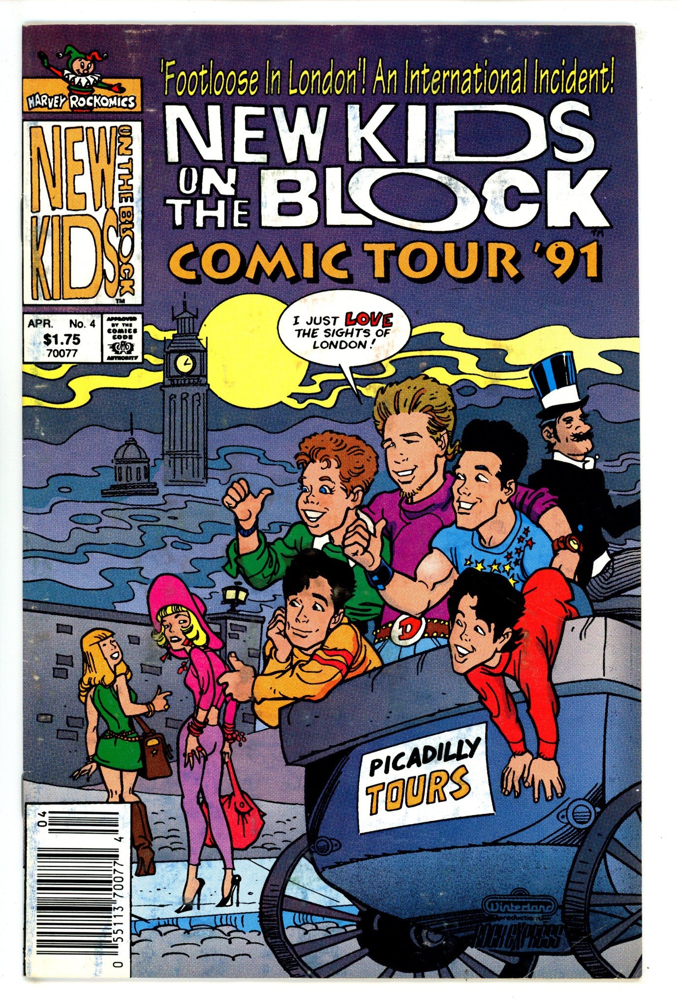 New Kids on the Block Comics Tour '90/91 4 VG/FN (5.0) (1991) Canadian Price Variant 