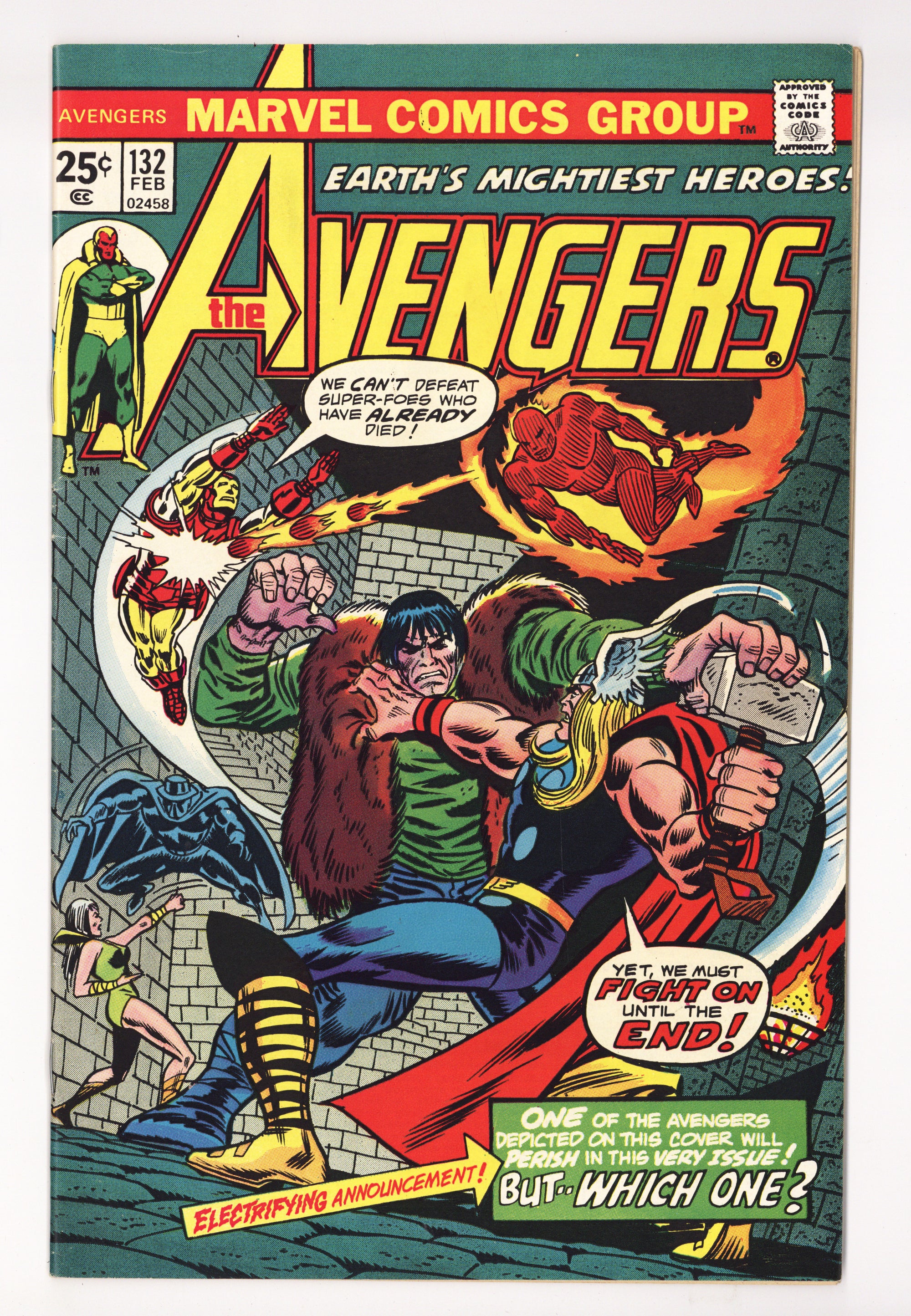 The Avengers Vol 1 132  VF- (7.5)   (1975)        