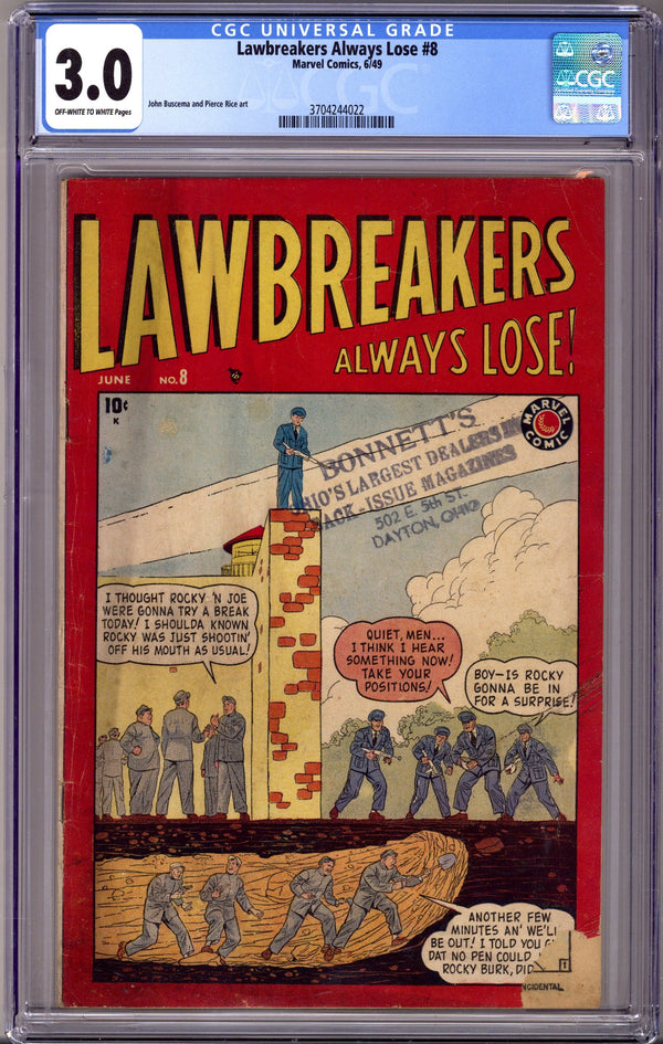 Lawbreakers Always Lose 8 CGC 3.0 (1948)