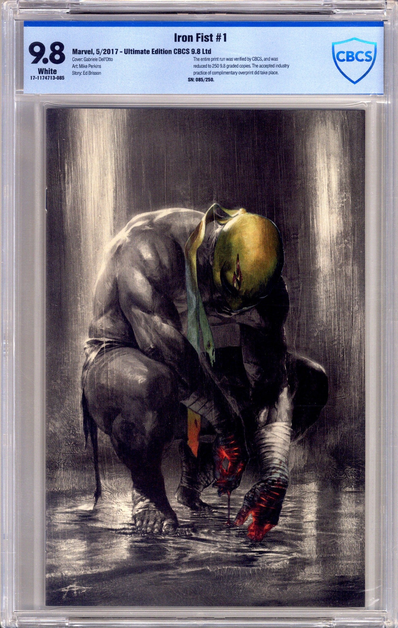Iron Fist Vol 5 1 CBCS 9.8 (NM/M) 85/250 (2017) Dell'Otto Virgin Ultimate Edition Exclusive Variant 