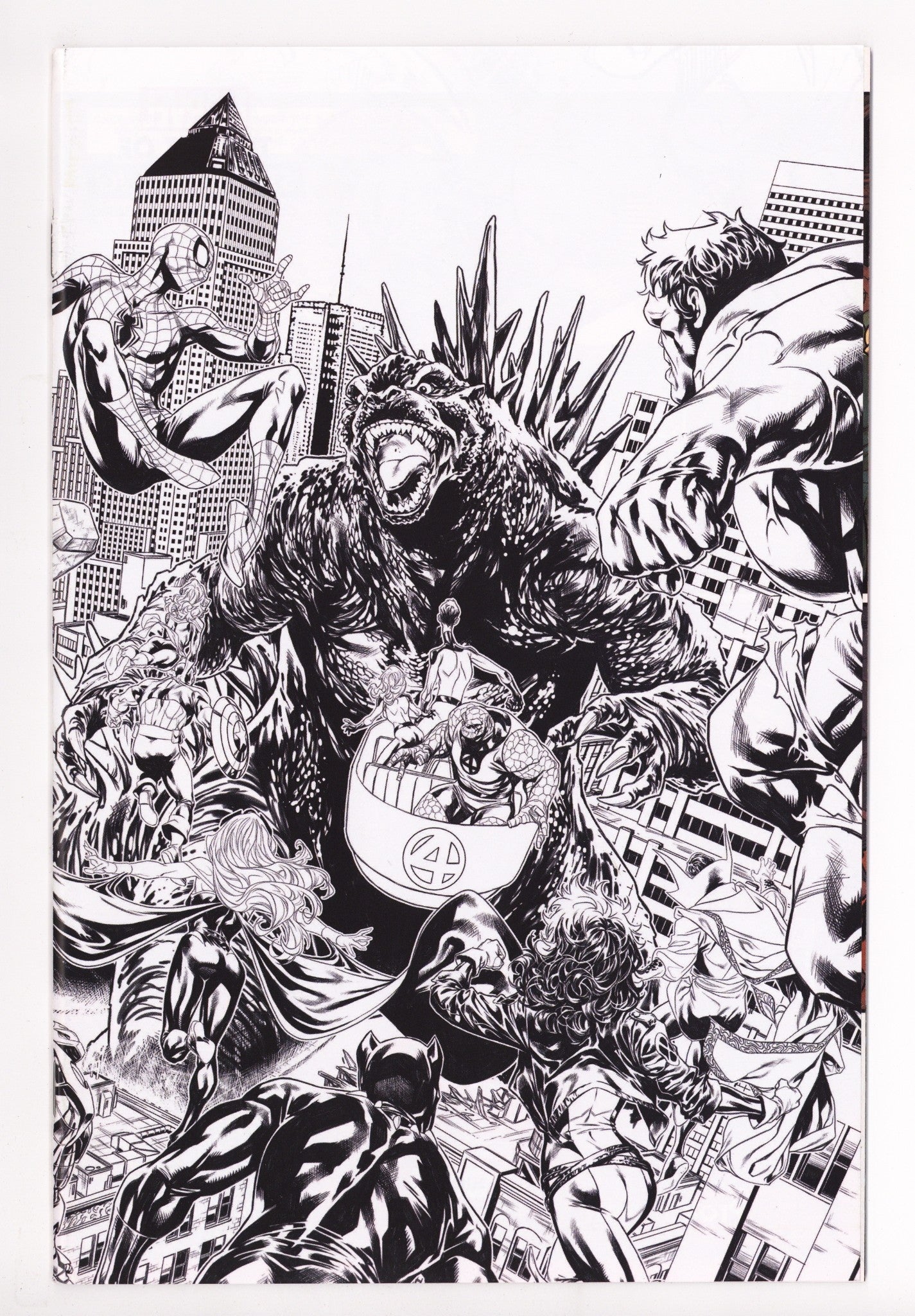 Godzilla Destroys The Marvel Universe 1 Brooks B&W Virgin Incentives NM- (2025)