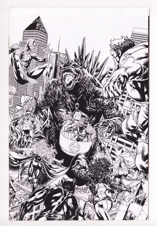 Godzilla Destroys The Marvel Universe 1 Brooks B&W Virgin Incentives NM- (2025)