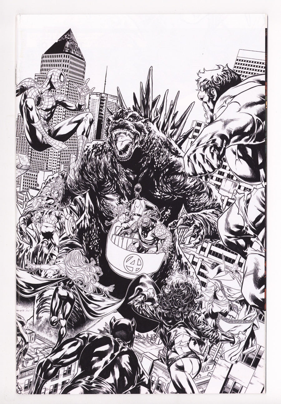 Godzilla Destroys The Marvel Universe 1 Brooks B&W Virgin Incentives NM- (2025)