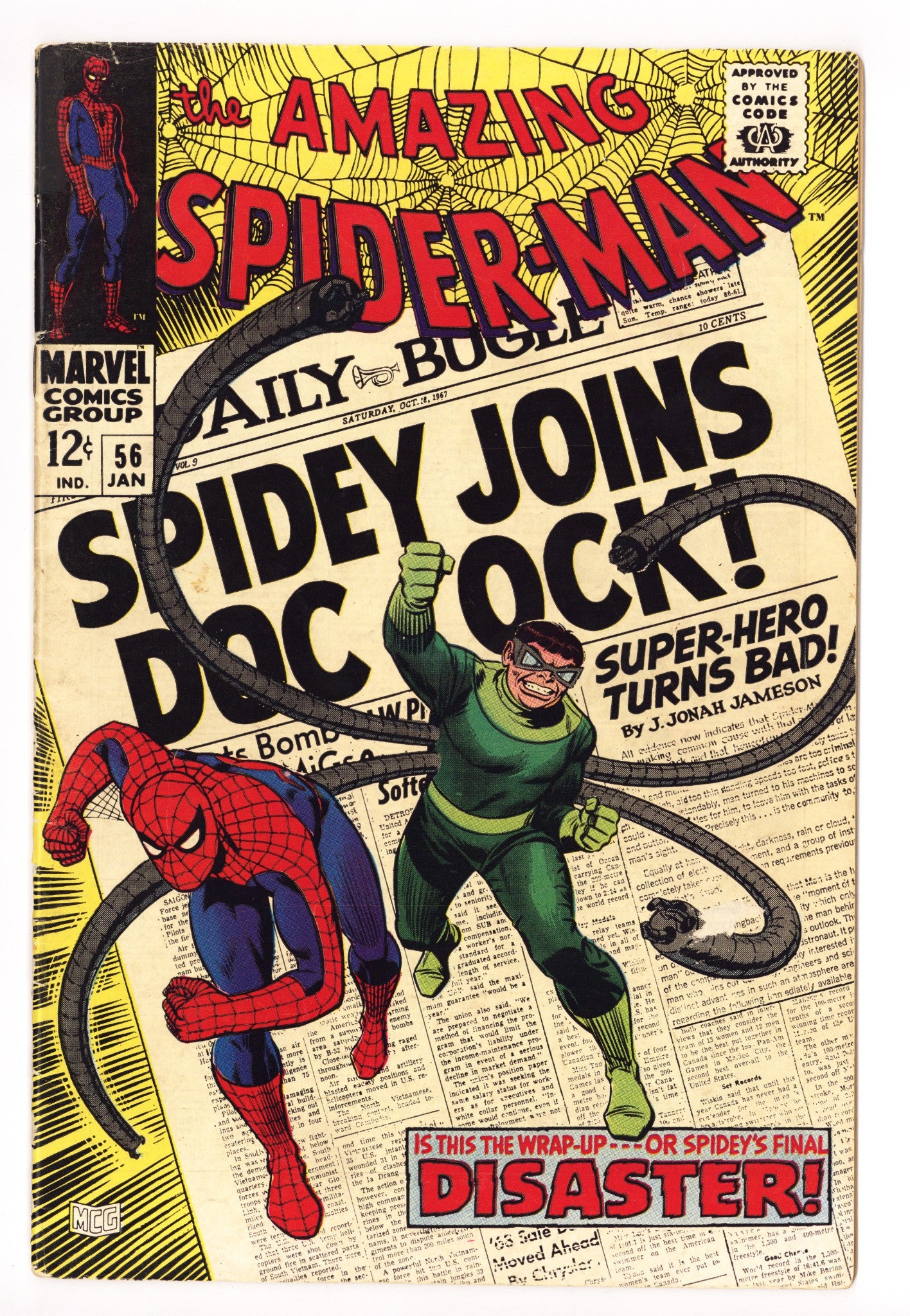 The Amazing Spider-Man Vol 1 56 VG+ (4.5) Tape (1968) 